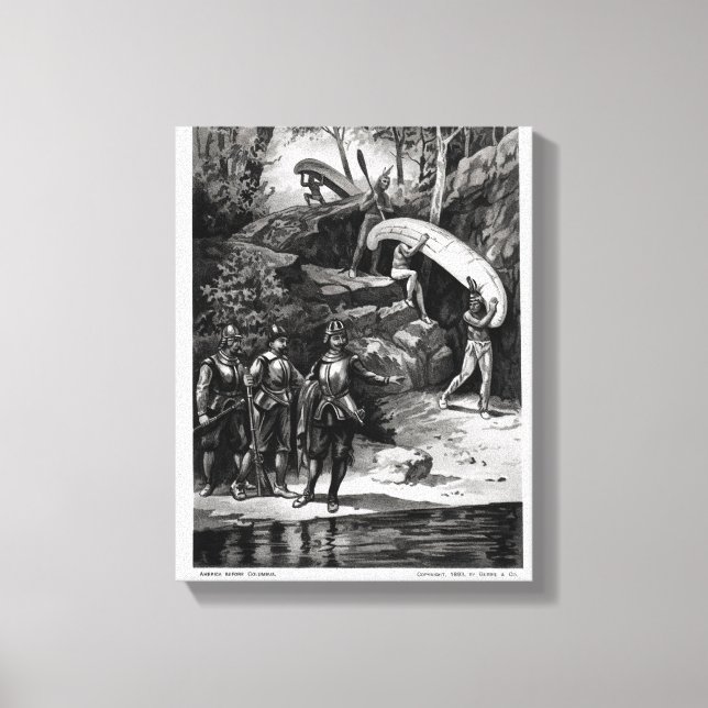 Champlain Exploring the Canadian Wilderness Canvas Print (Front)
