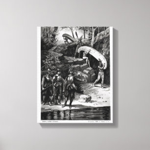 Champlain Exploring the Canadian Wilderness Canvas Print