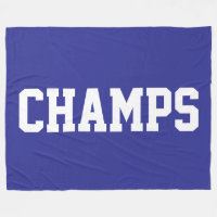 CHAMPS Bold Athletic White Text On Deep Blue