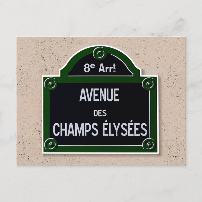Champs Elysee Sign Post Card (Front)