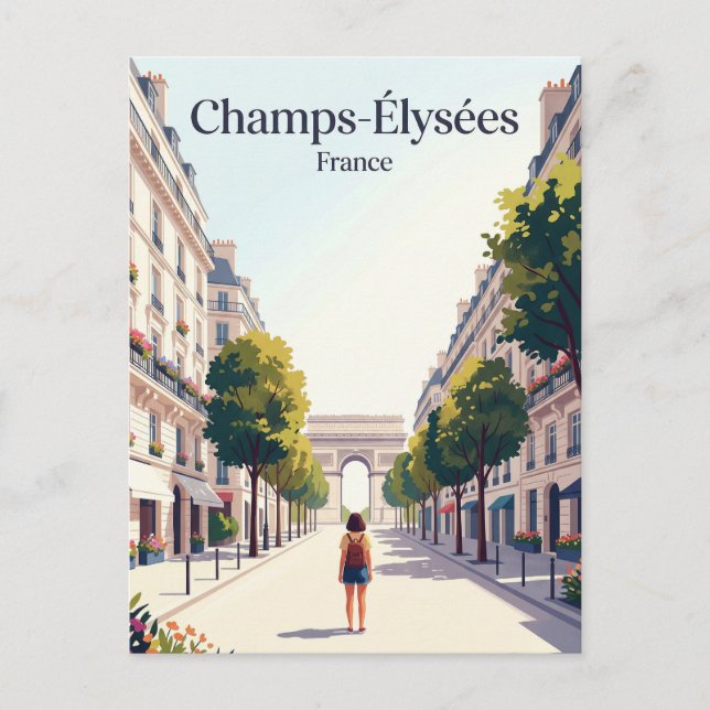 Champs-Élysées France Postcard (Front)