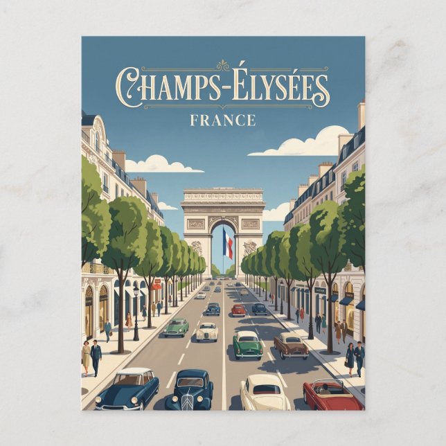 Champs-Élysées France Postcard (Front)