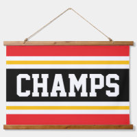 CHAMPS Fun Bright Red Black Yellow White Stripes 