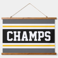CHAMPS Grey Black Yellow White Racing Stripes 
