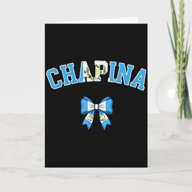 Chana Guatemalan Women Coquette Bow Guatemala Flag Card (Front)