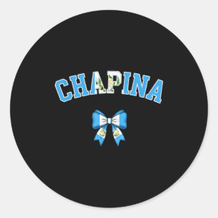 Chana Guatemalan Women Coquette Bow Guatemala Flag Classic Round Sticker