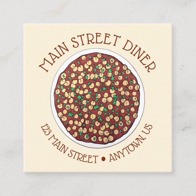 Chana Masala Chole Indian Food Chickpea Dish Square Business Card (Front)