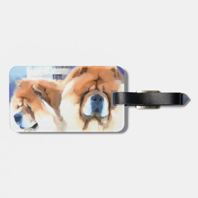 CHANCE & CHLOE heARTdog chow Luggage Tag (Back Horizontal)