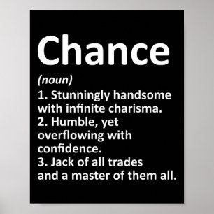 Chance Definition Personalised Name Funny Birthday Poster