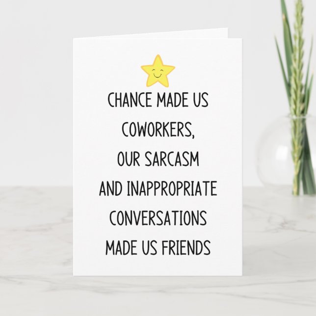 Chance made us coworkers card (Front)