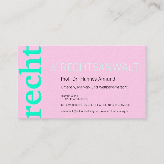 Chancellery visiting card (Front)