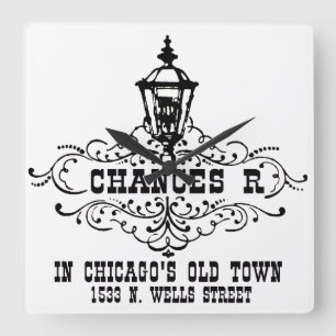 Chances R Restaurant, Chicago and Chicagoland area Square Wall Clock