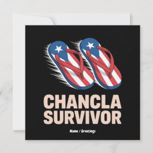Chancla Survivor Funny Puerto Rico Joke Gift Invitation