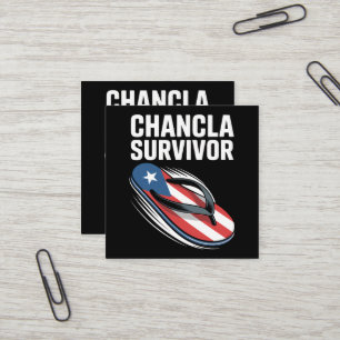 Chancla Survivor Funny Spanish Joke Square Business Card