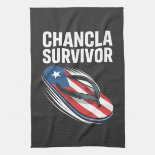 chancla survivor funny spanish joke tea towel