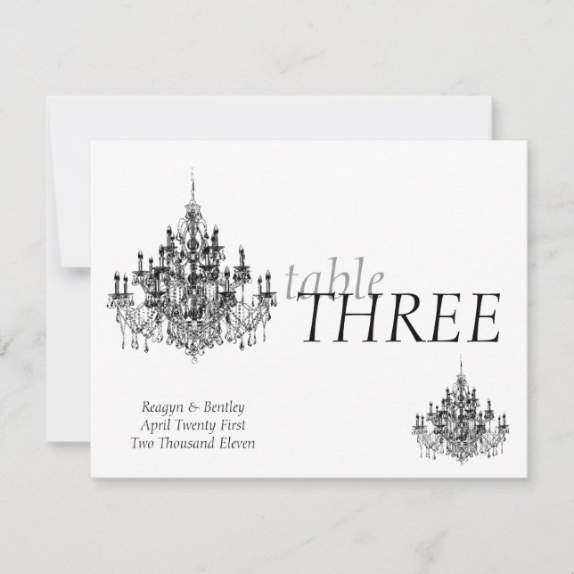 Chandee Amore' table number (Front)