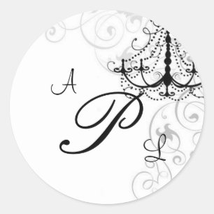 Chandelabra Monogram Wedding Sticker