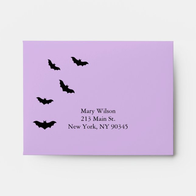 Chandelier and Bats RSVP Envelope (Front)