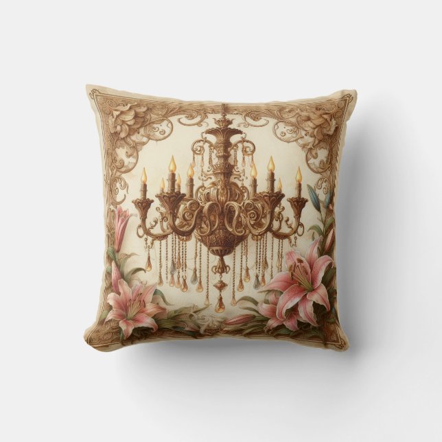Chandelier and Lilies Art Cushion (Front)