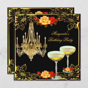 Chandelier Birthday Party Vintage Champagne Invitation