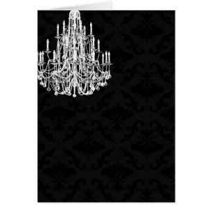 Chandelier Black Damask