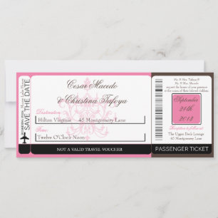 Chandelier Boarding Pass Wedding Invitation