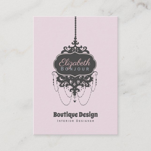Chandelier Chic (Change Colour) - Business Card (Front)