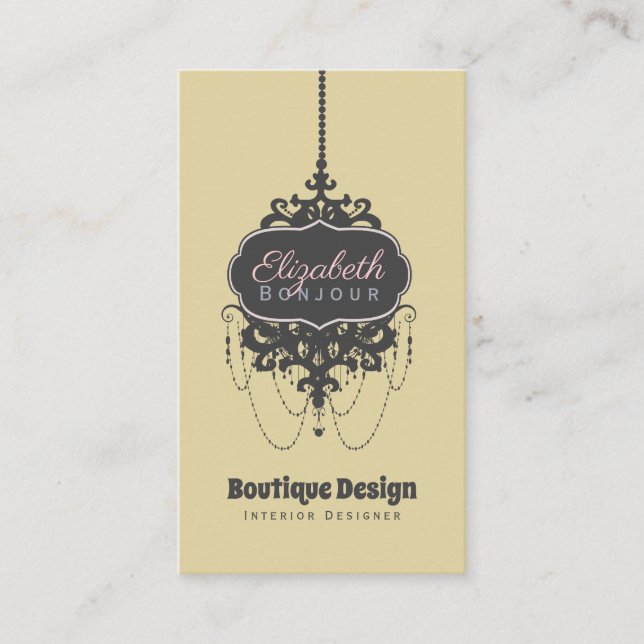 Chandelier Chic (Change Colour) - Business Card (Front)