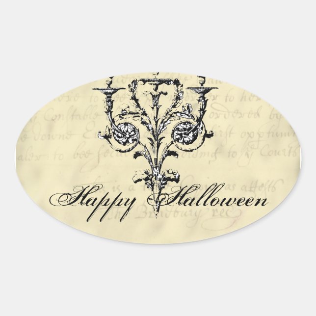 Chandelier Halloween Oval Sticker (Front)