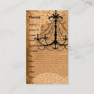 Chandelier on Sepia Mixed Media Business Card