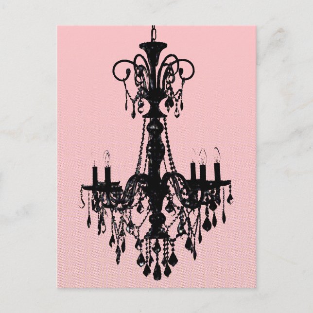 Chandelier & Pink Postcard (Front)