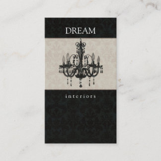 Chandelier Real Estate Business Card Beige