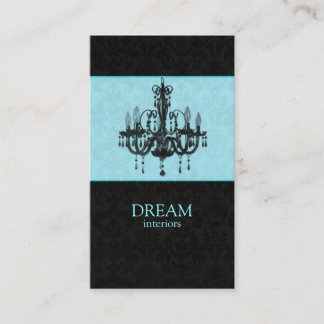 Chandelier Real Estate Business Card Blue