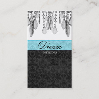 Chandelier Real Estate Business Card Blue V2