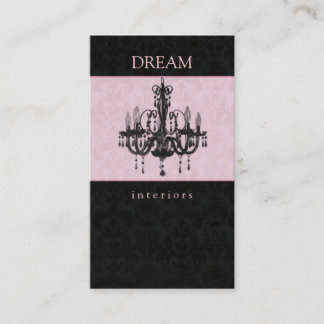 Chandelier Real Estate Business Card Pink