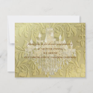Chandelier, RSVP or reception cards- customisable Card