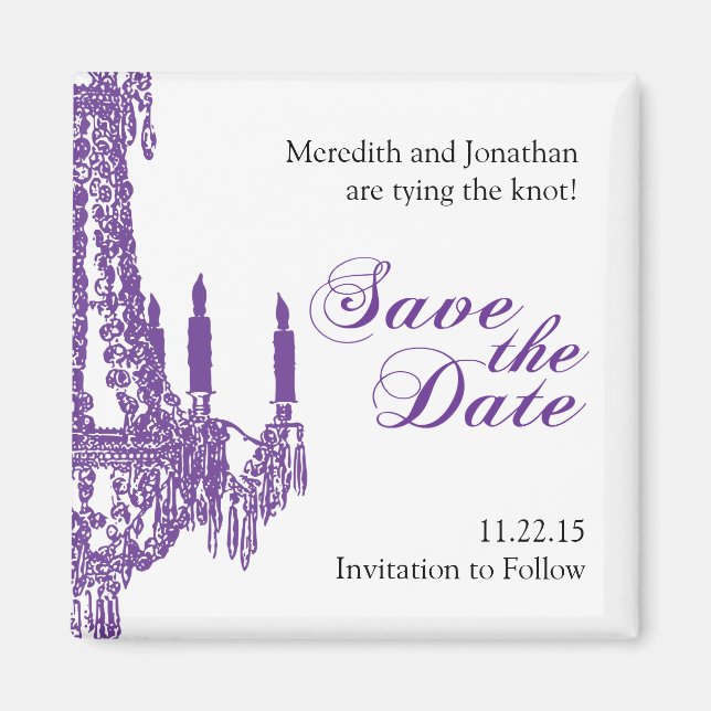 Chandelier Save the Date Magnet (Front)