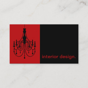 Chandelier Silhouette Icon - interior design Business Card