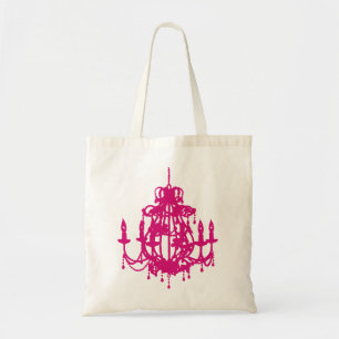 Chandelier silhouette pop art tote bag