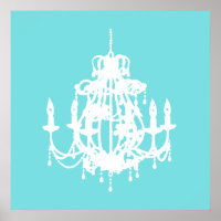 Chandelier silhouette wall art poster print