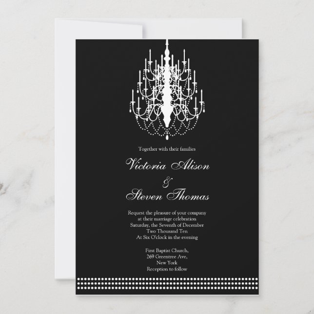 Chandelier wedding invitation (Front)