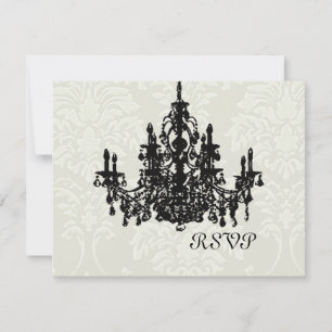 Chandelier Wedding RSVP requires 5x7 invite