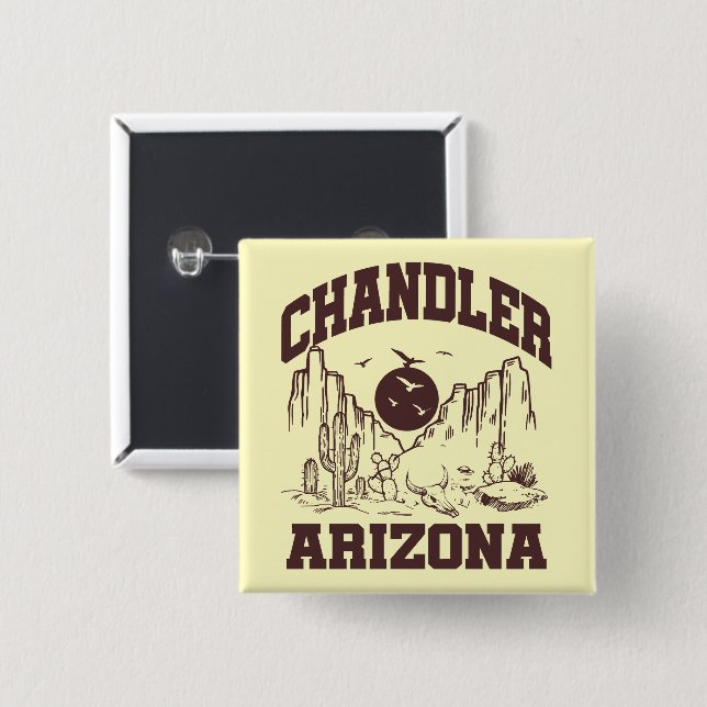 Chandler,Arizona 15 Cm Square Badge (Front & Back)