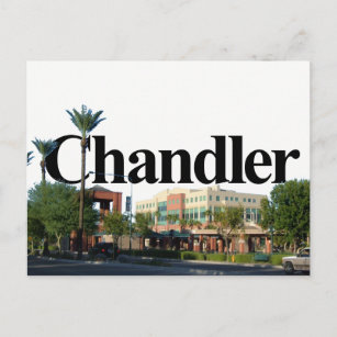 Chandler Arizona Skyline w/ Chandler in the Sky Postcard
