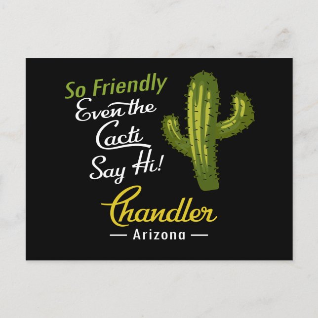 Chandler Cactus Funny Retro Postcard (Front)