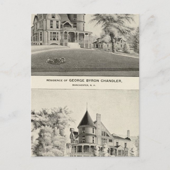 Chandler residence, Manchester, NH Postcard (Front)