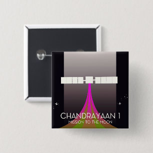 chandrayaan -1 Space mission to the Moon 15 Cm Square Badge