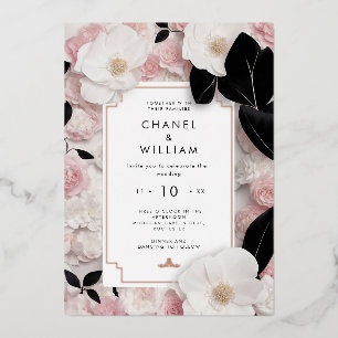 Chanel-inspired luxury Foil Invitation
