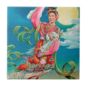 Chang'e 嫦娥 Flying to the Moon Mid-Autumn Festi Tile
