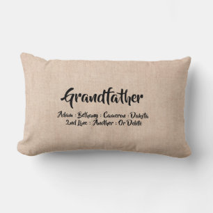 Change Add Names Grandfather Grandchildren Names   Lumbar Cushion